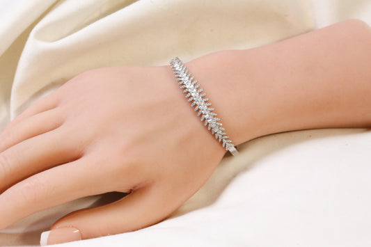 Jenny Openable Micro CZ Bracelet- Silver