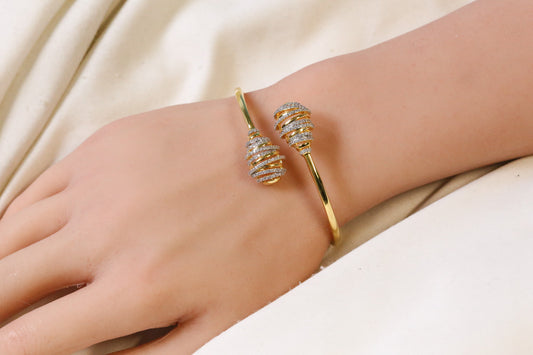 Zara Openable Micro CZ Bracelet- Gold