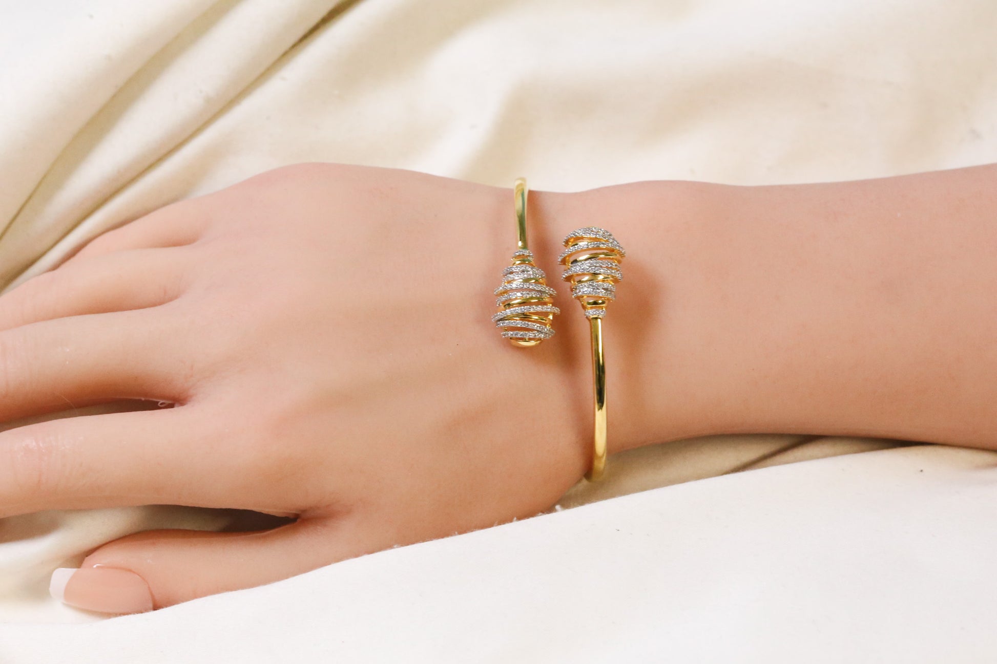 Zara Openable Micro CZ Bracelet- Gold
