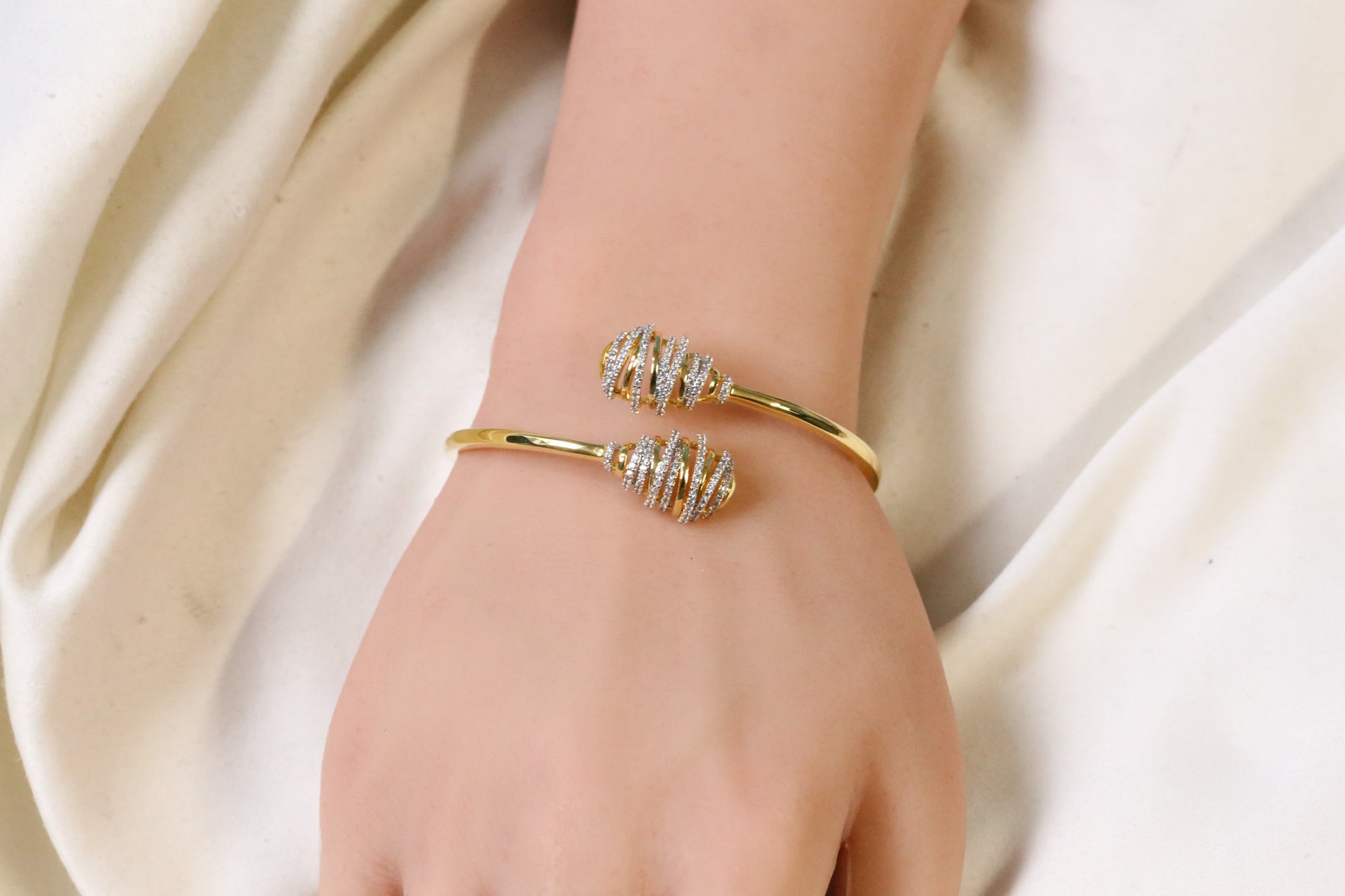 Zara Openable Micro CZ Bracelet- Gold