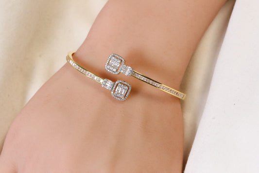 Crystal Openable Micro CZ Bracelet- Gold