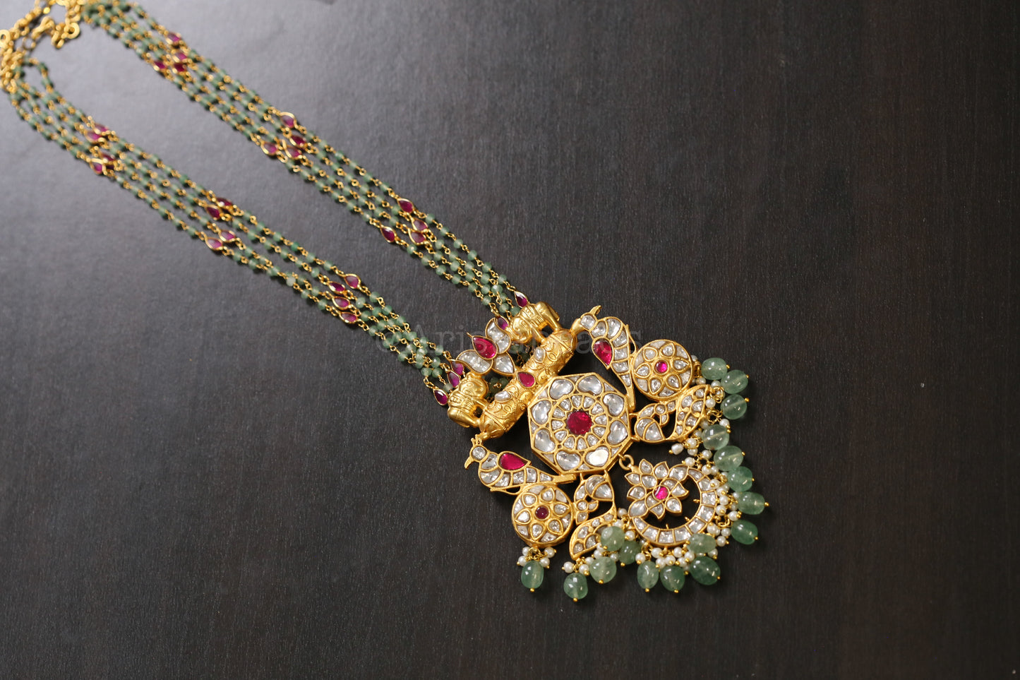 Sampada Handmade Jadau Kundan Necklace - Clear