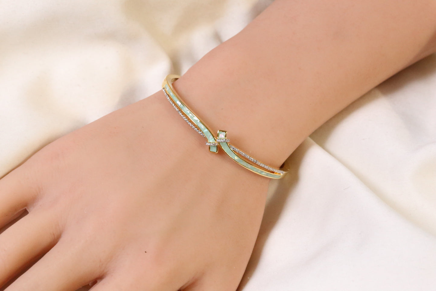 Saaz Openable Micro CZ Bracelet- Gold