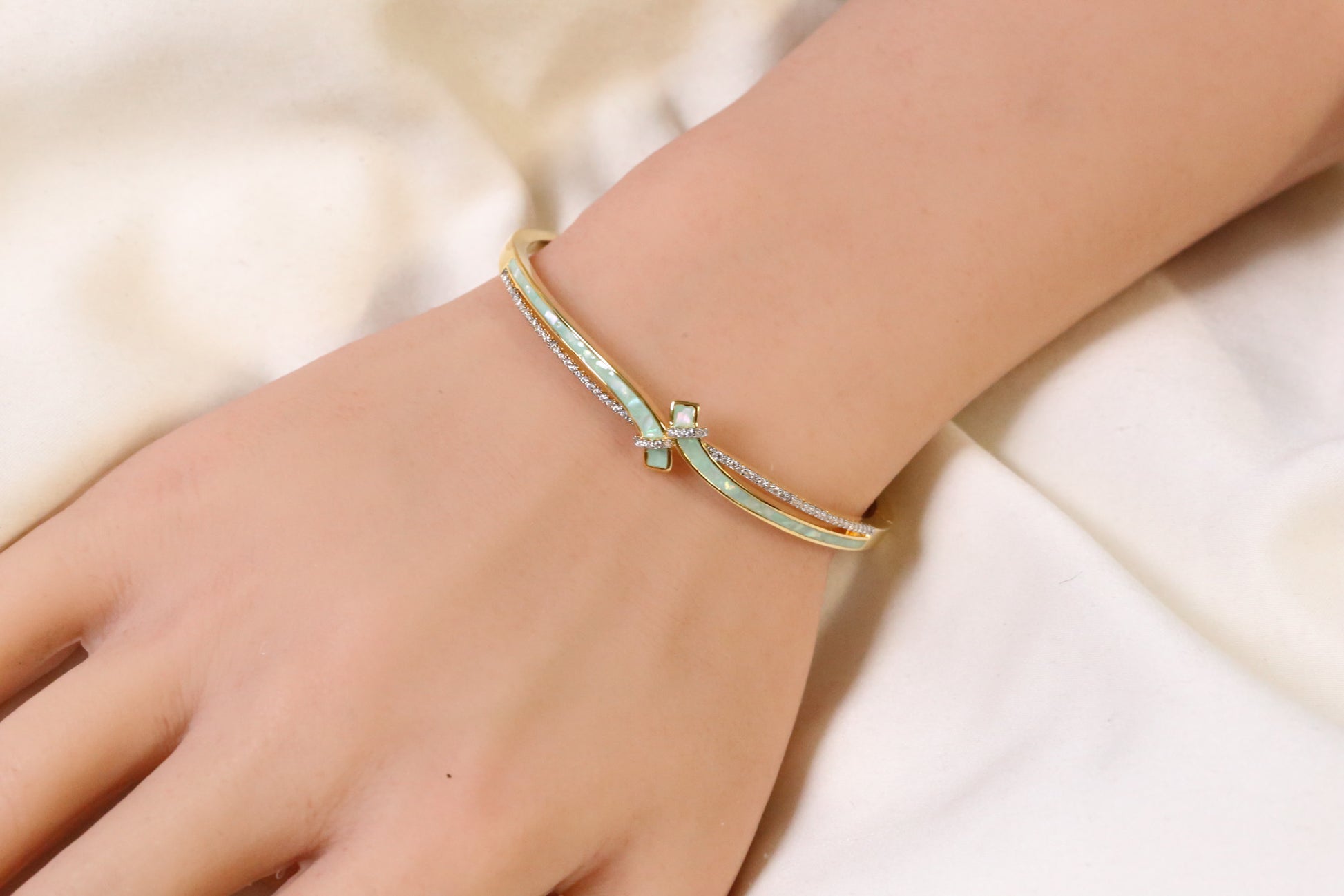 Saaz Openable Micro CZ Bracelet- Gold