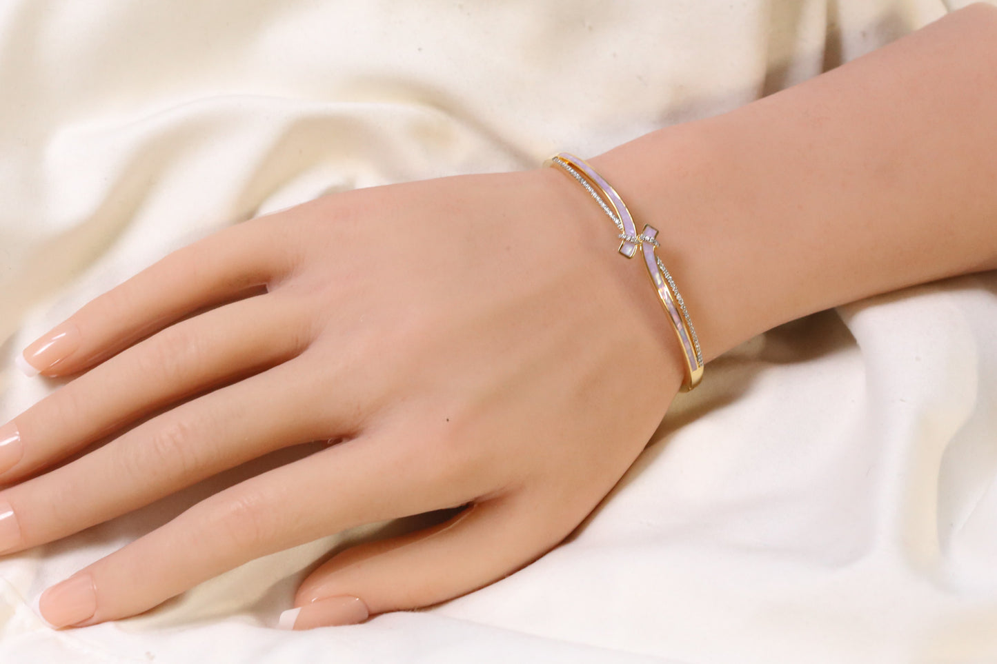 Saaz Openable Micro CZ Bracelet- Gold