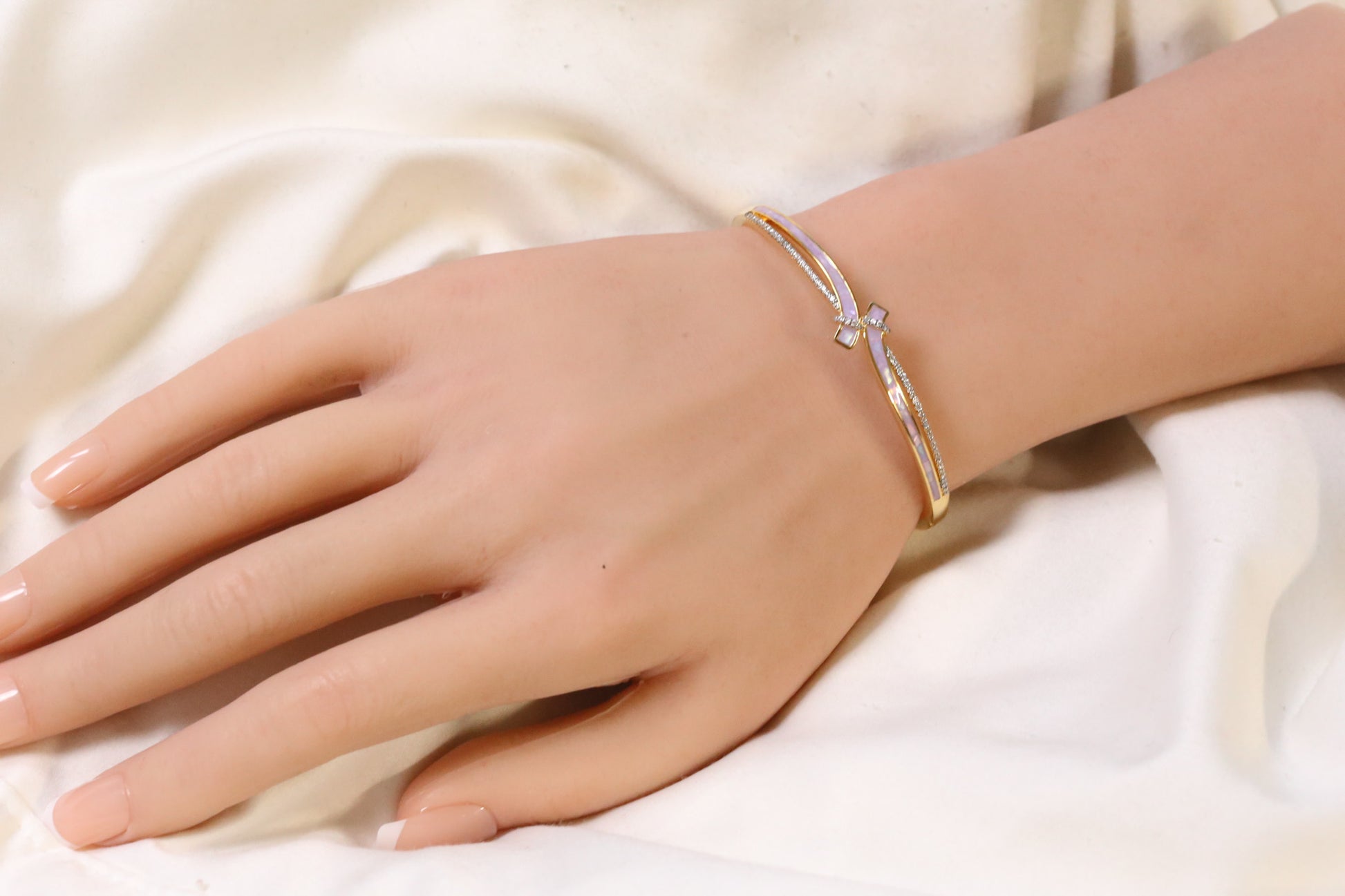 Saaz Openable Micro CZ Bracelet- Gold