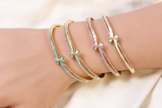 Saaz Openable Micro CZ Bracelet- Gold