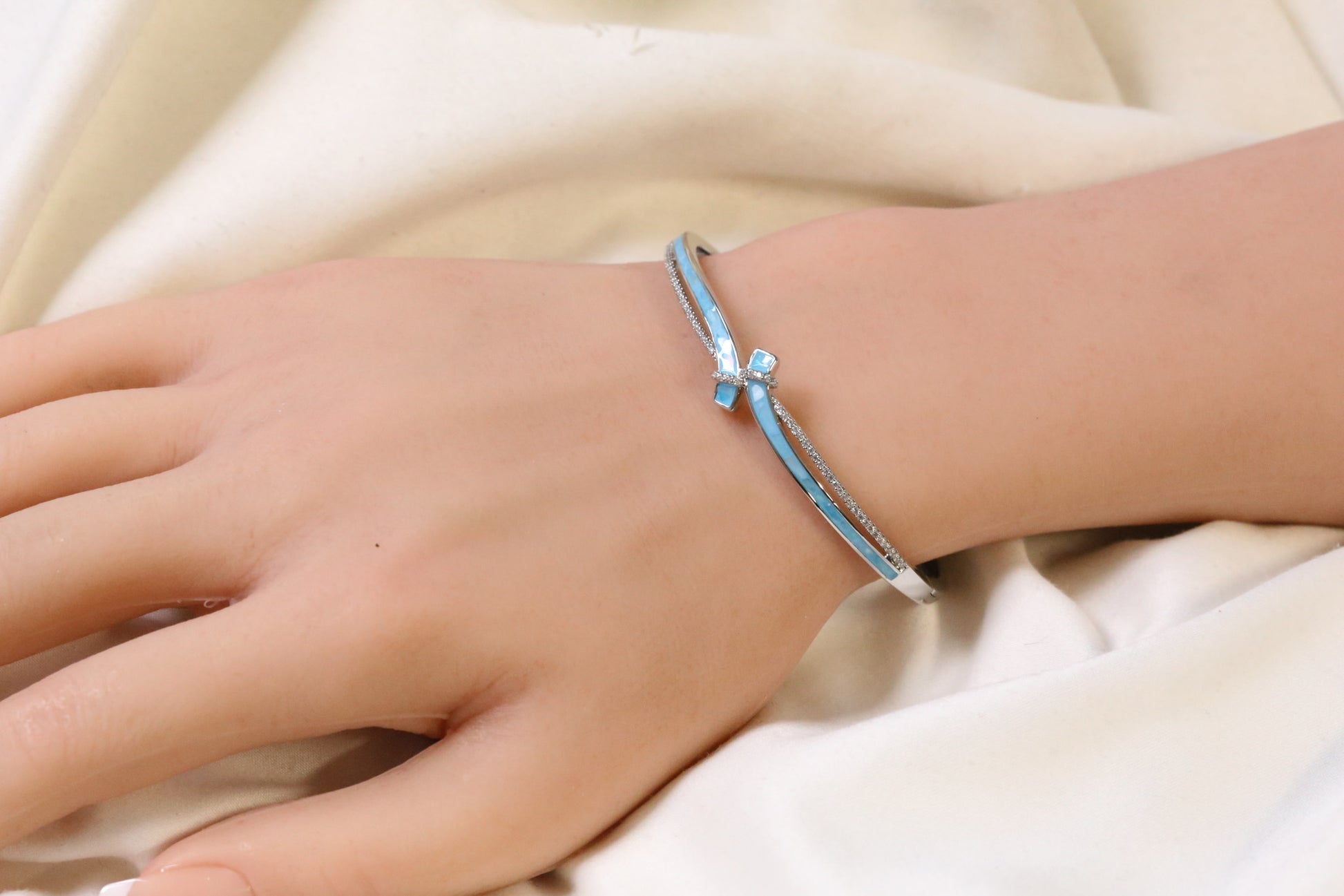 Saaz Openable Micro CZ Bracelet- Silver