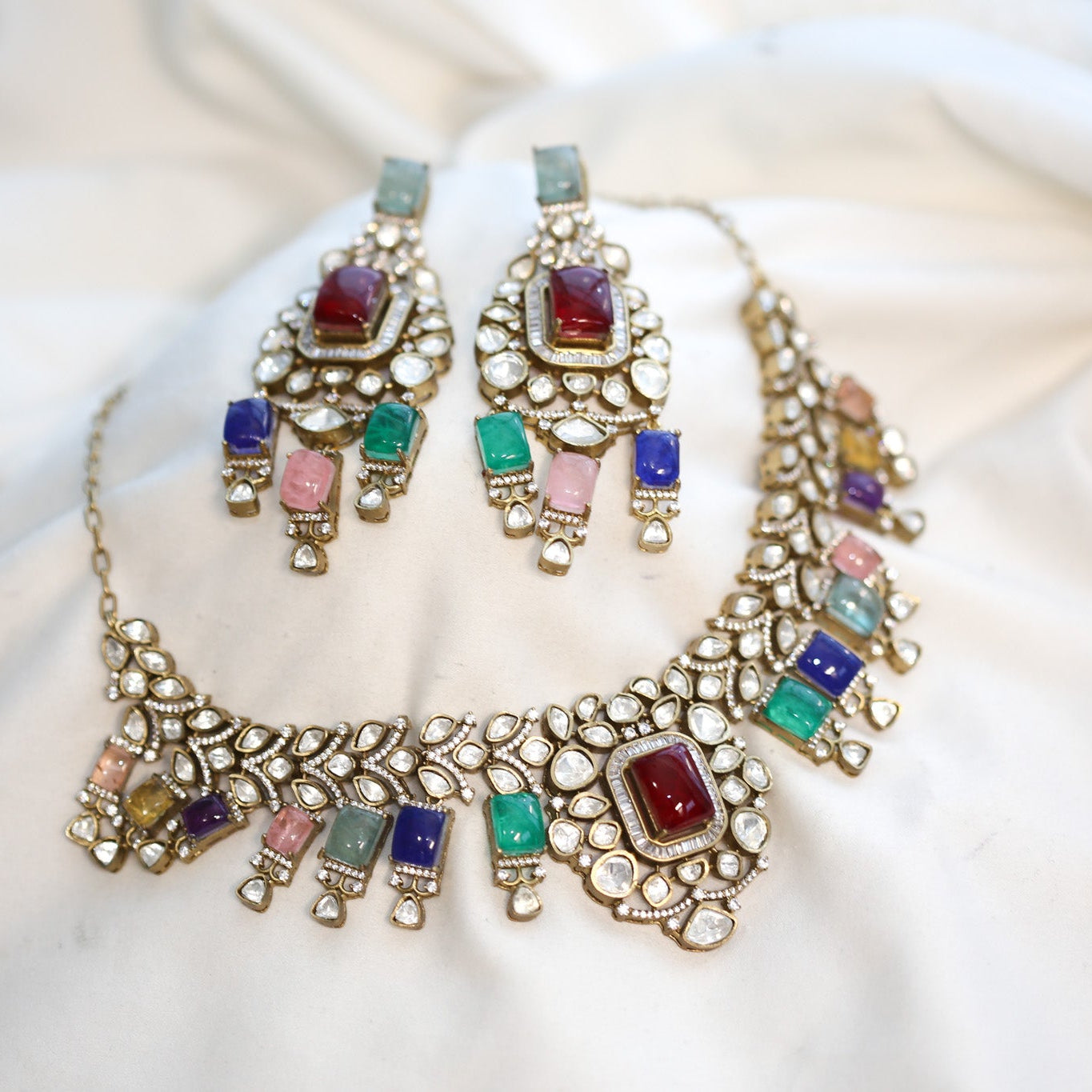 Kundan Polki & Doublet Necklace Set