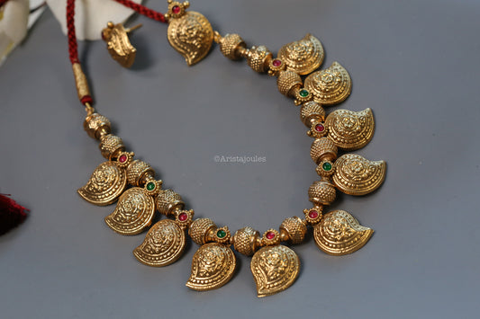 Mango Antique Gold Necklace Set - Multi