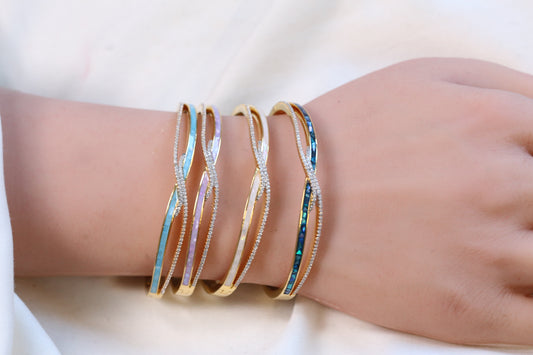 Aura Openable Micro CZ Bracelet- Gold