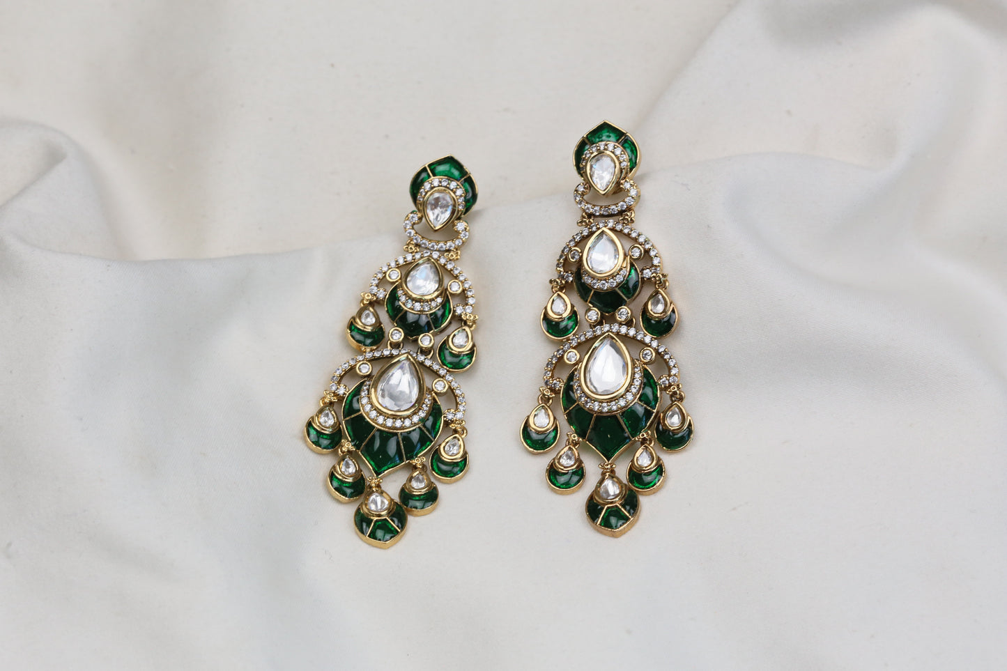 Ananya Takkar Kundan Earrings - Green