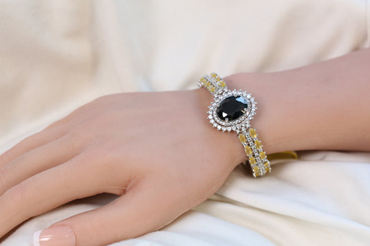 Asha CZ Bracelet - Yellow Black