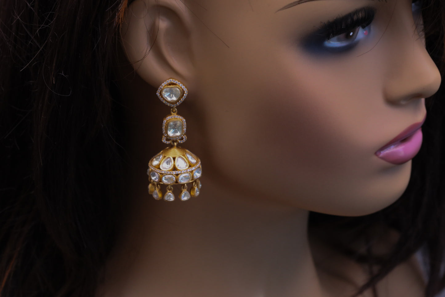 Kusum Premium Real Moissanite Jhumka