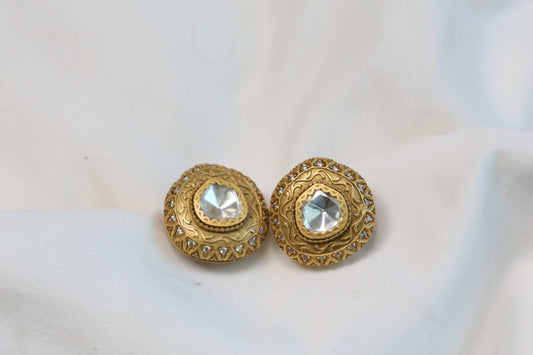 Vintage Look Premium Real Moissanite Stud