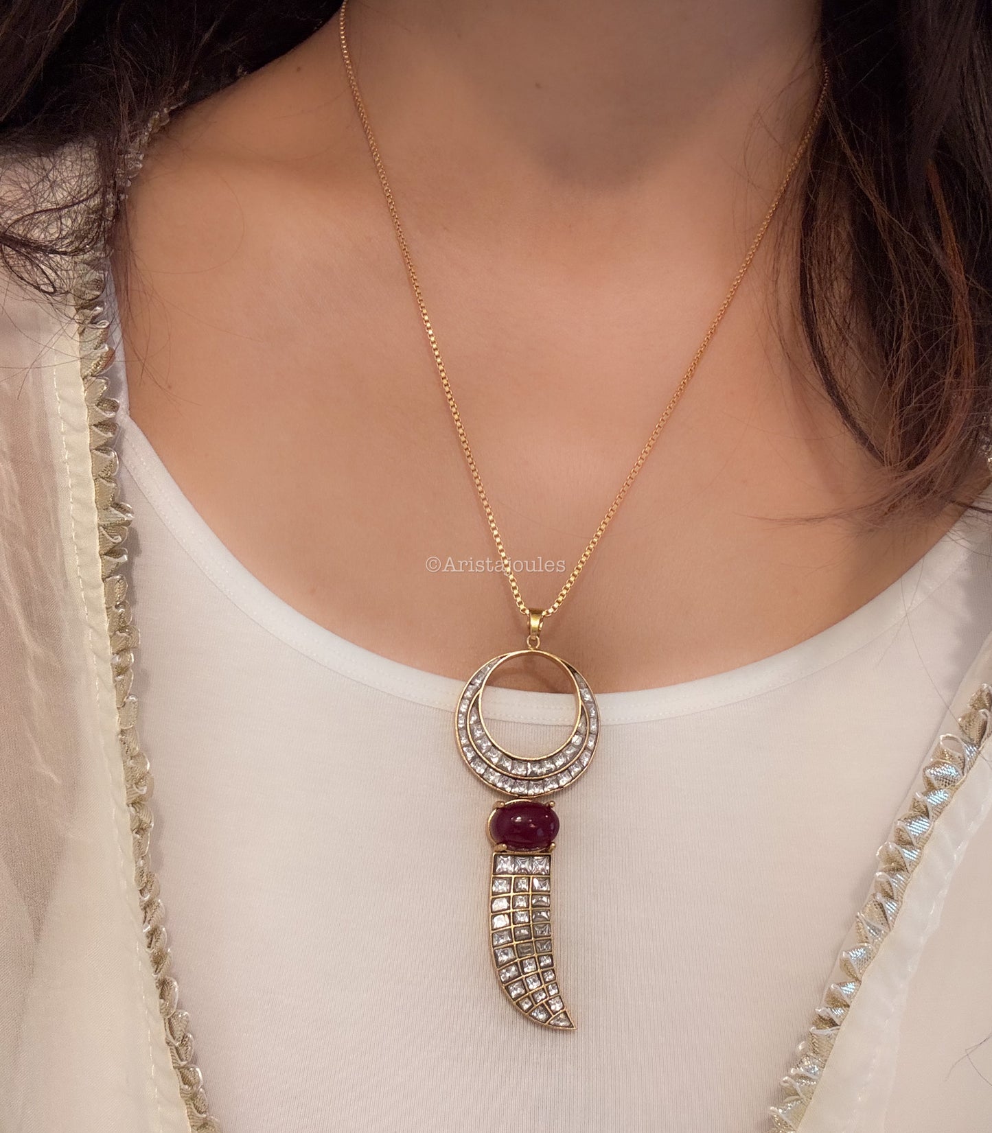 Taruna Jadau Semiprecious Pendant Necklace