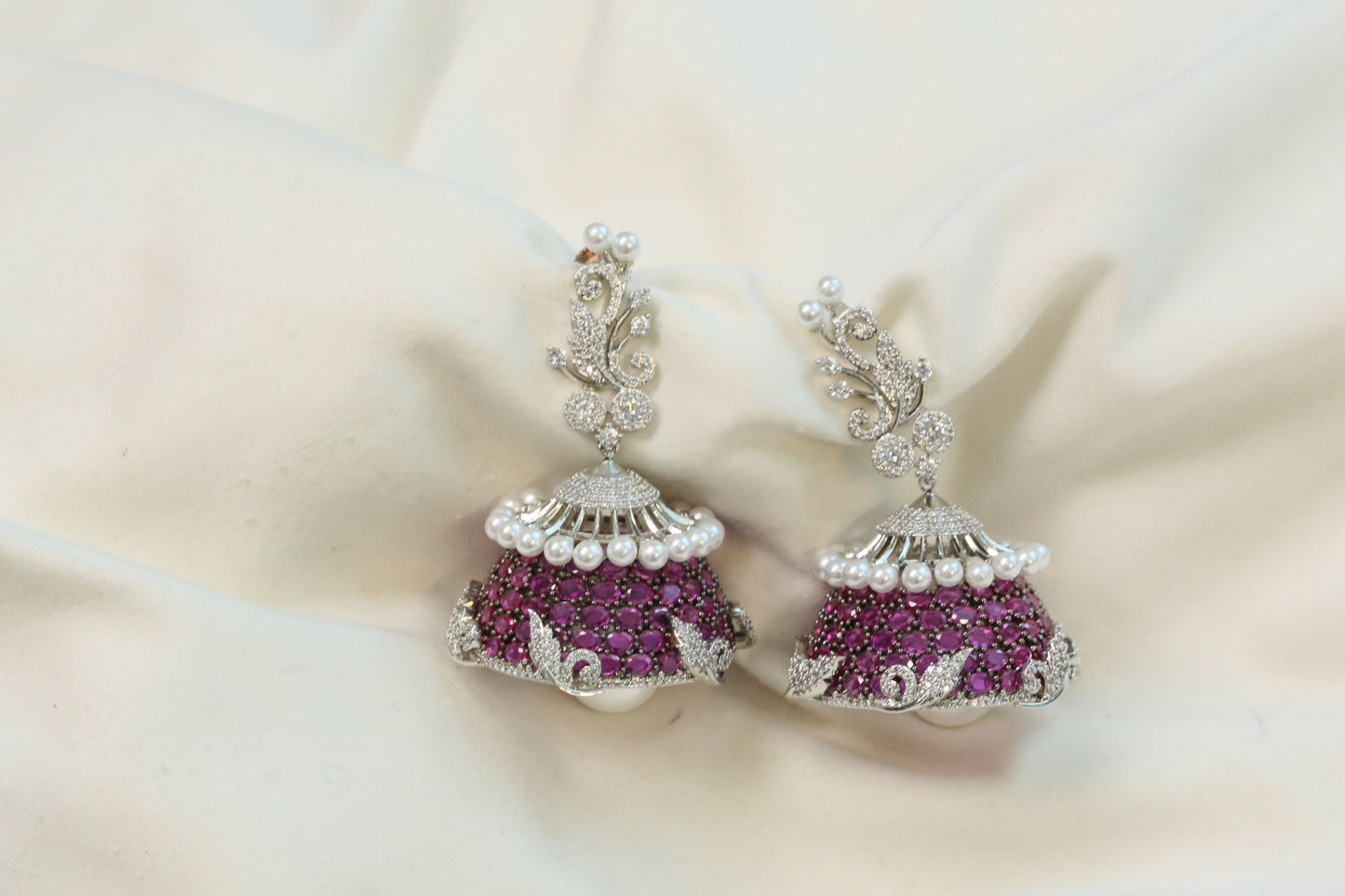 Large Premium CZ Rotating Jhumka