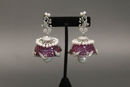 Large Premium CZ Rotating Jhumka