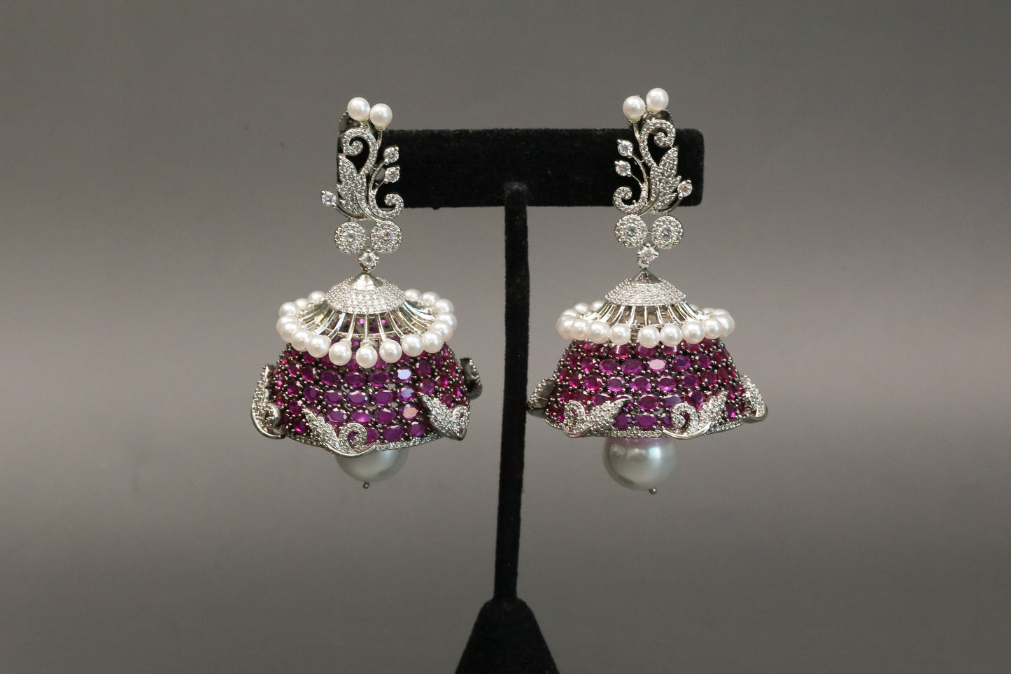 Large Premium CZ Rotating Jhumka