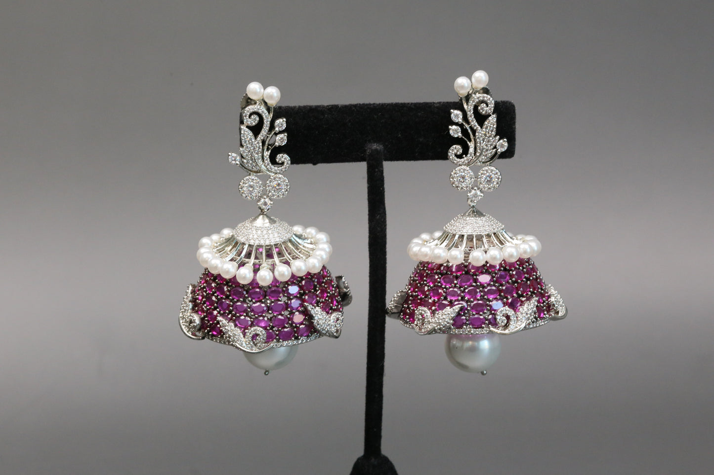 Large Premium CZ Rotating Jhumka