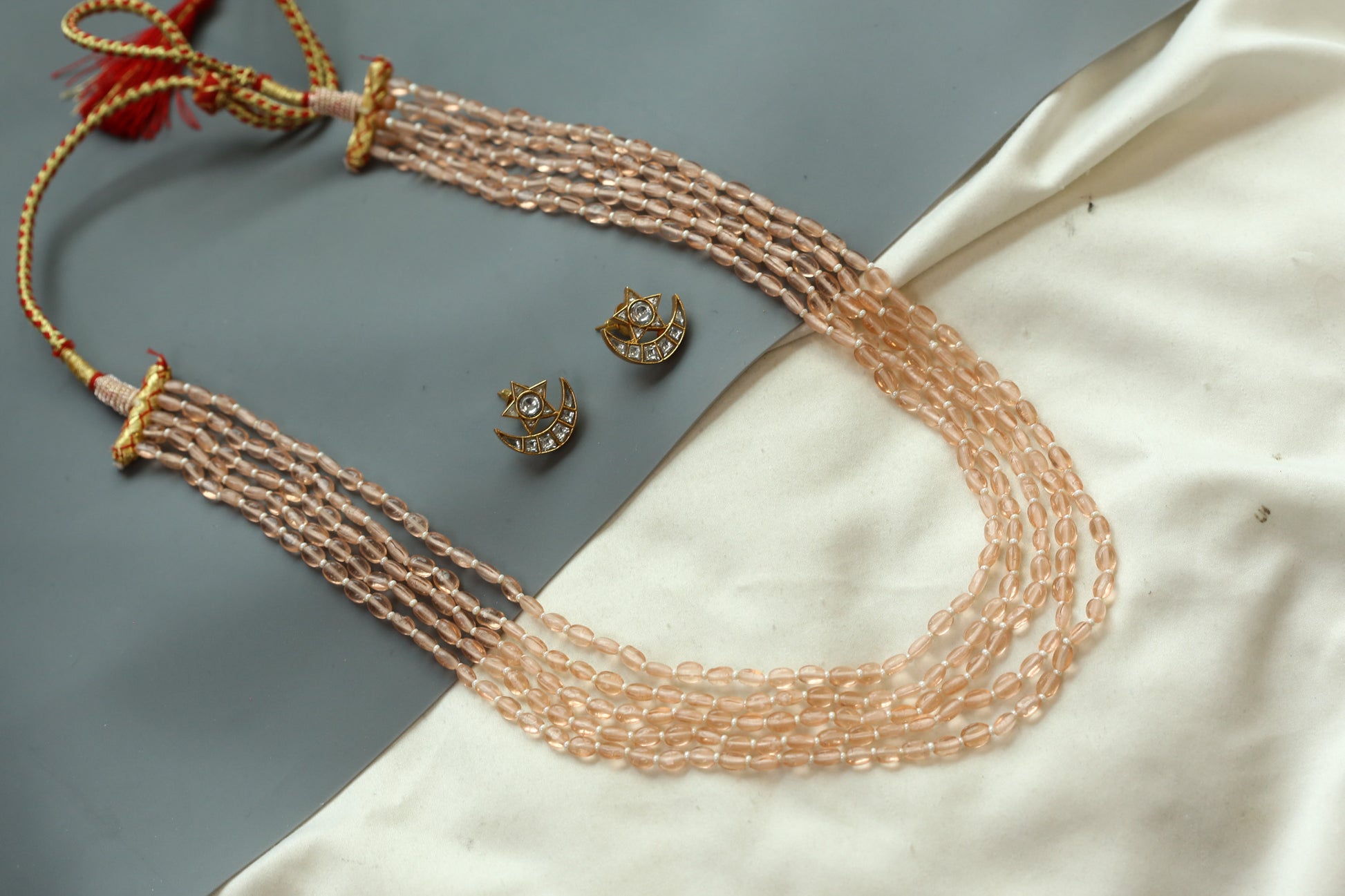Rasa Semiprecious Mala Necklace - Peach