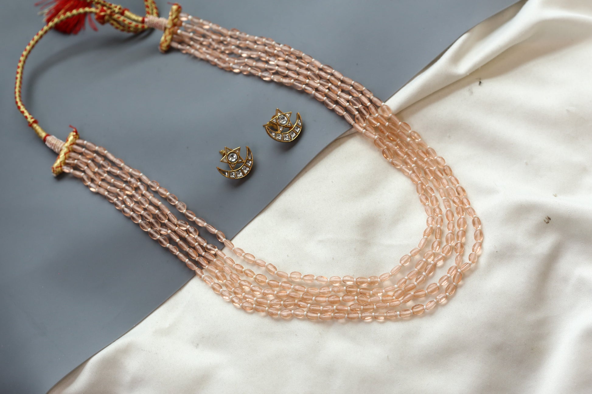 Rasa Semiprecious Mala Necklace - Peach