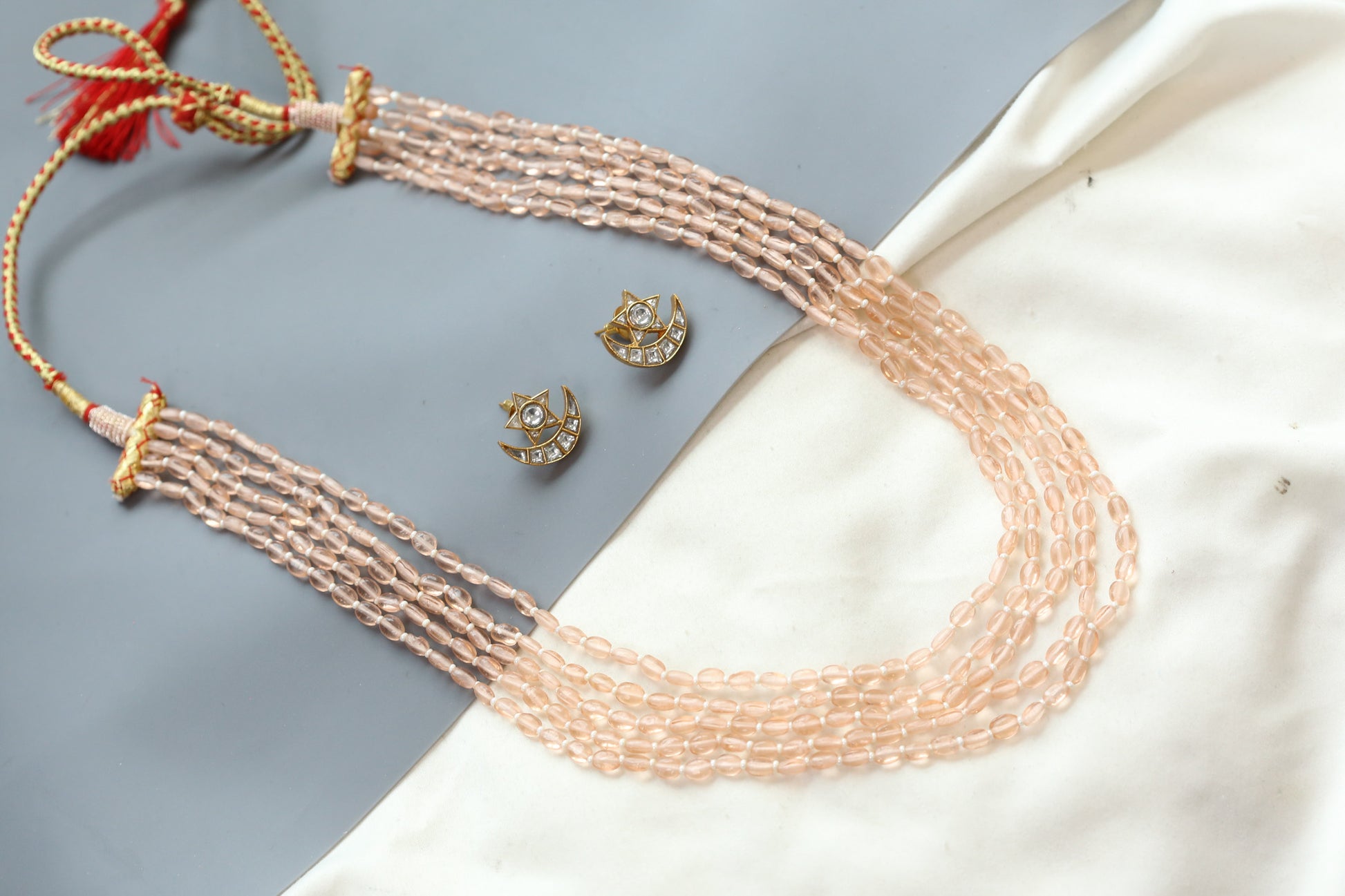 Rasa Semiprecious Mala Necklace - Peach