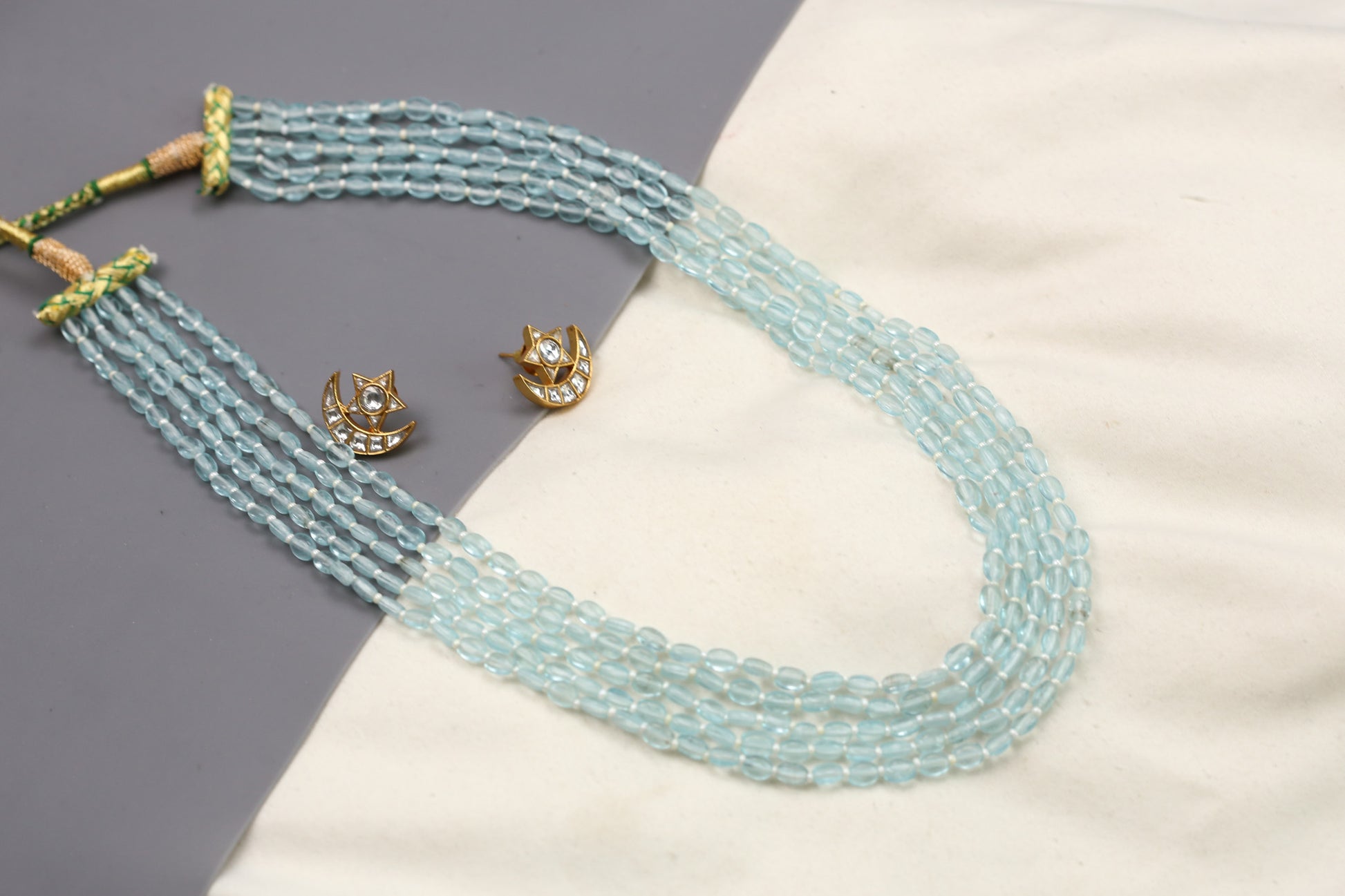 Rasa Semiprecious Mala Necklace - Aqua