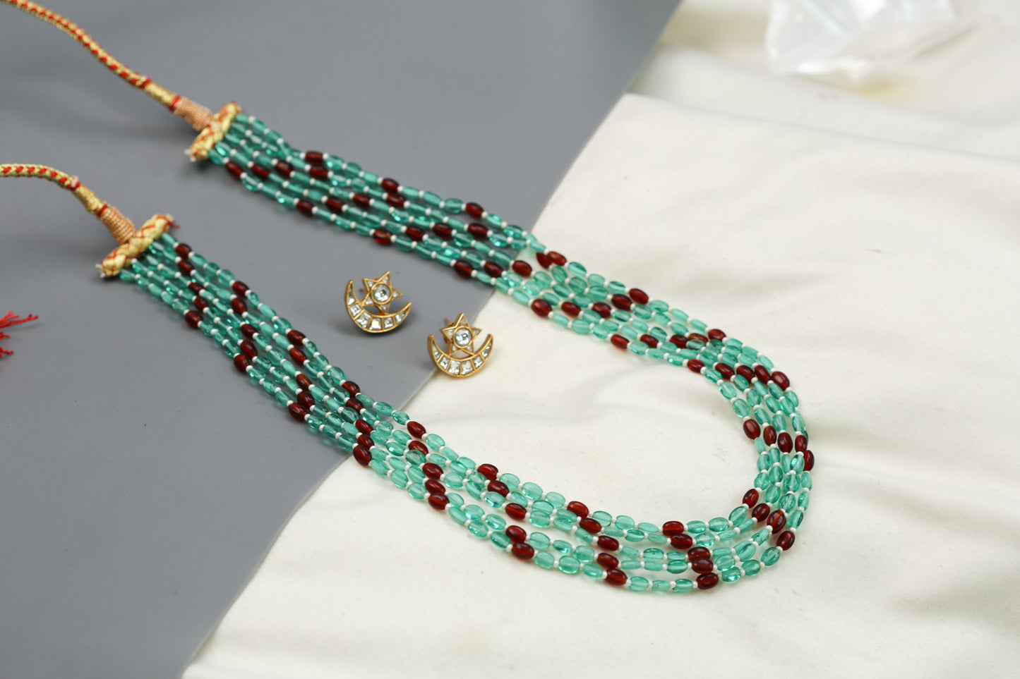 Rasa Semiprecious Mala Necklace - Red Mint