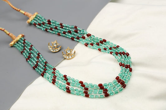 Rasa Semiprecious Mala Necklace - Red Mint