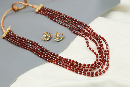 Rasa Semiprecious Mala Necklace - Red