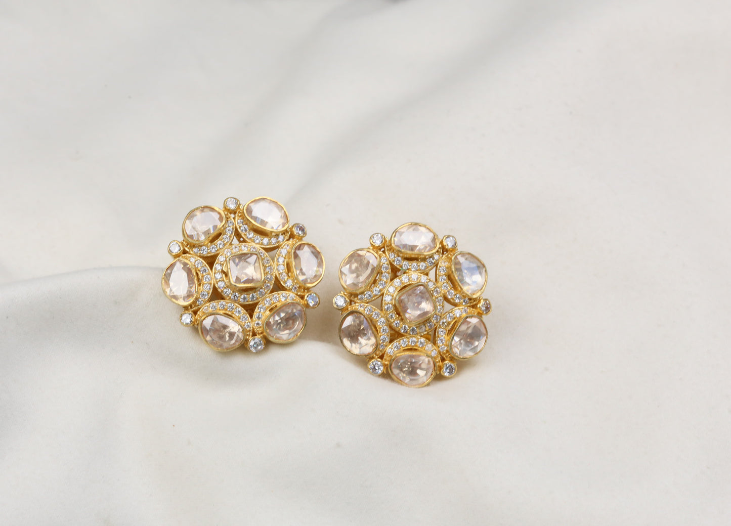 Next To Real Silver Handmade Moissanite Studs