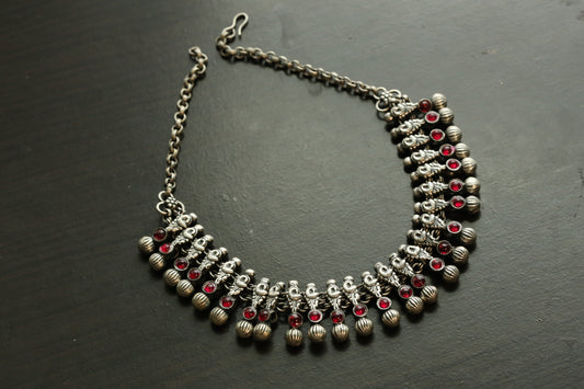 Yashodha Silver Look Necklace - Style 3