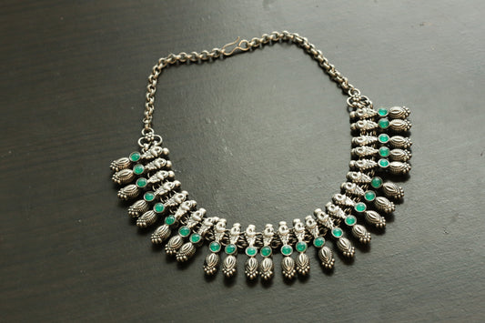 Yashodha Silver Look Necklace - Style 4