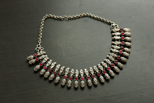 Yashodha Silver Look Necklace - Style 5