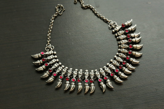 Yashodha Silver Look Necklace - Style 7