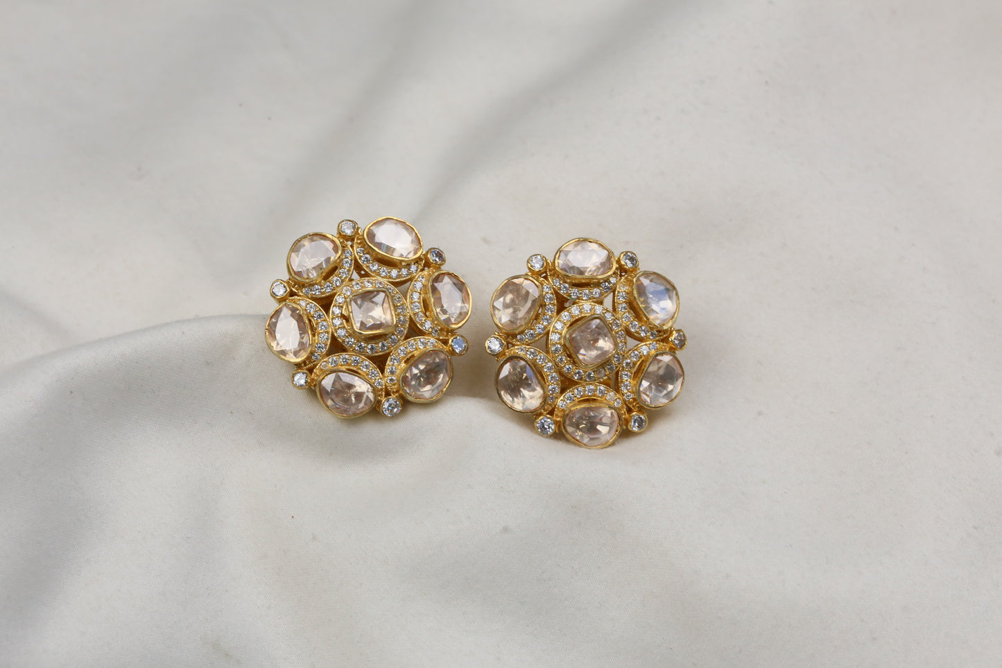 Next To Real Silver Handmade Moissanite Studs