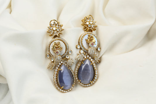 Sabya MOP, CZ & Gray Earrings