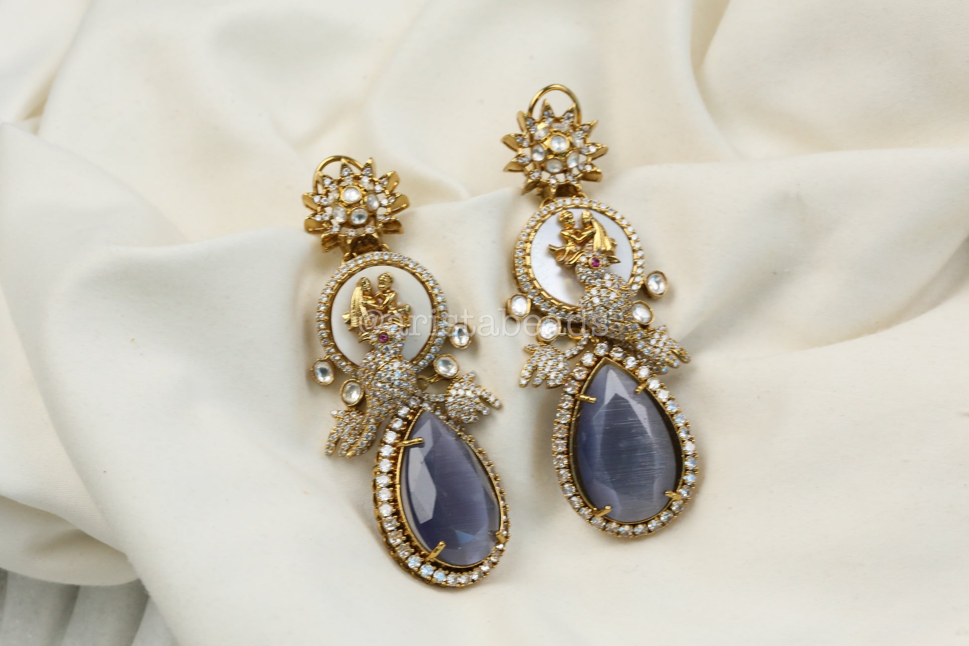 Sabya MOP, CZ & Gray Earrings