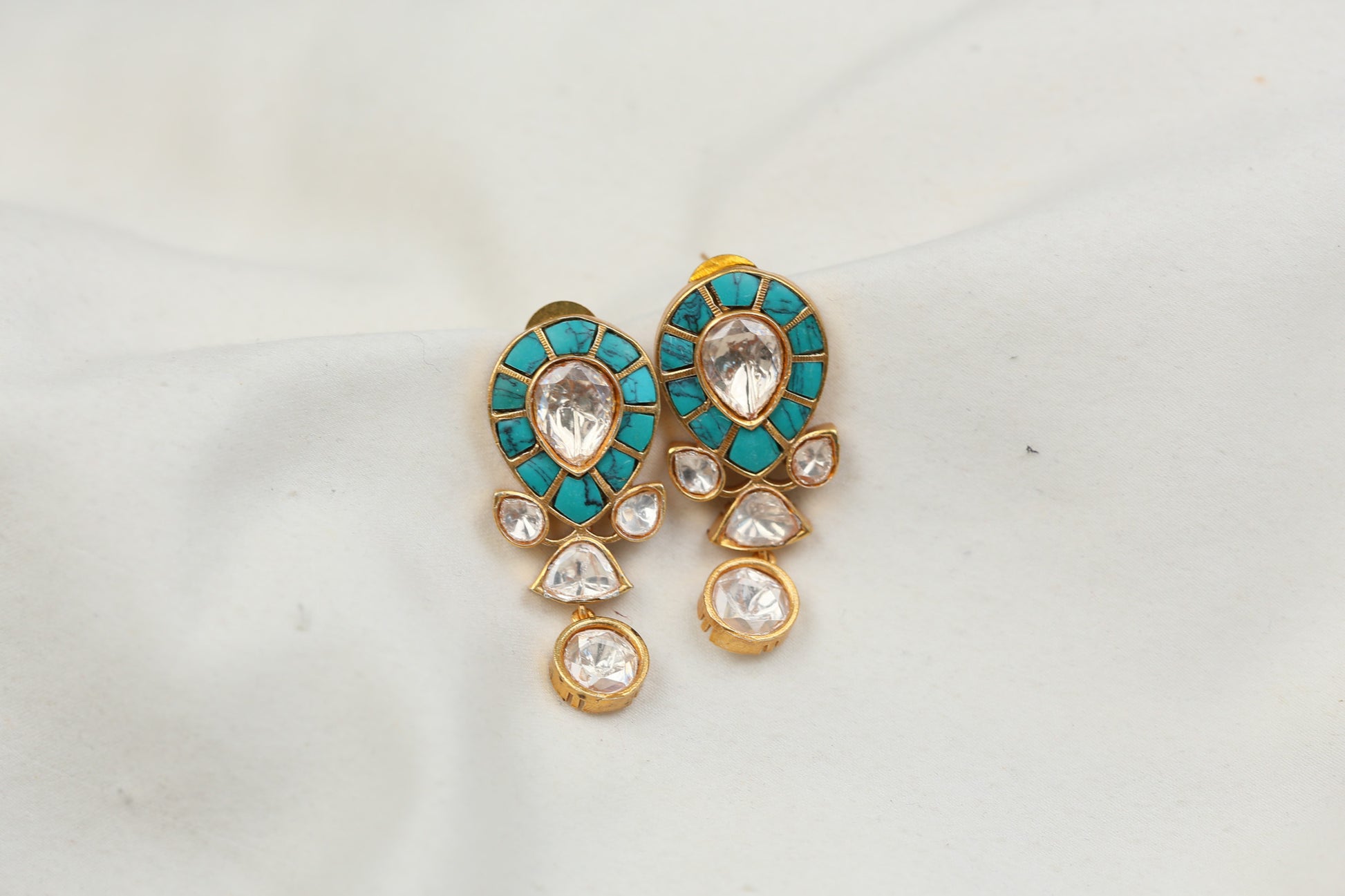 Kundan Jadau & Real Moissanite Earrings
