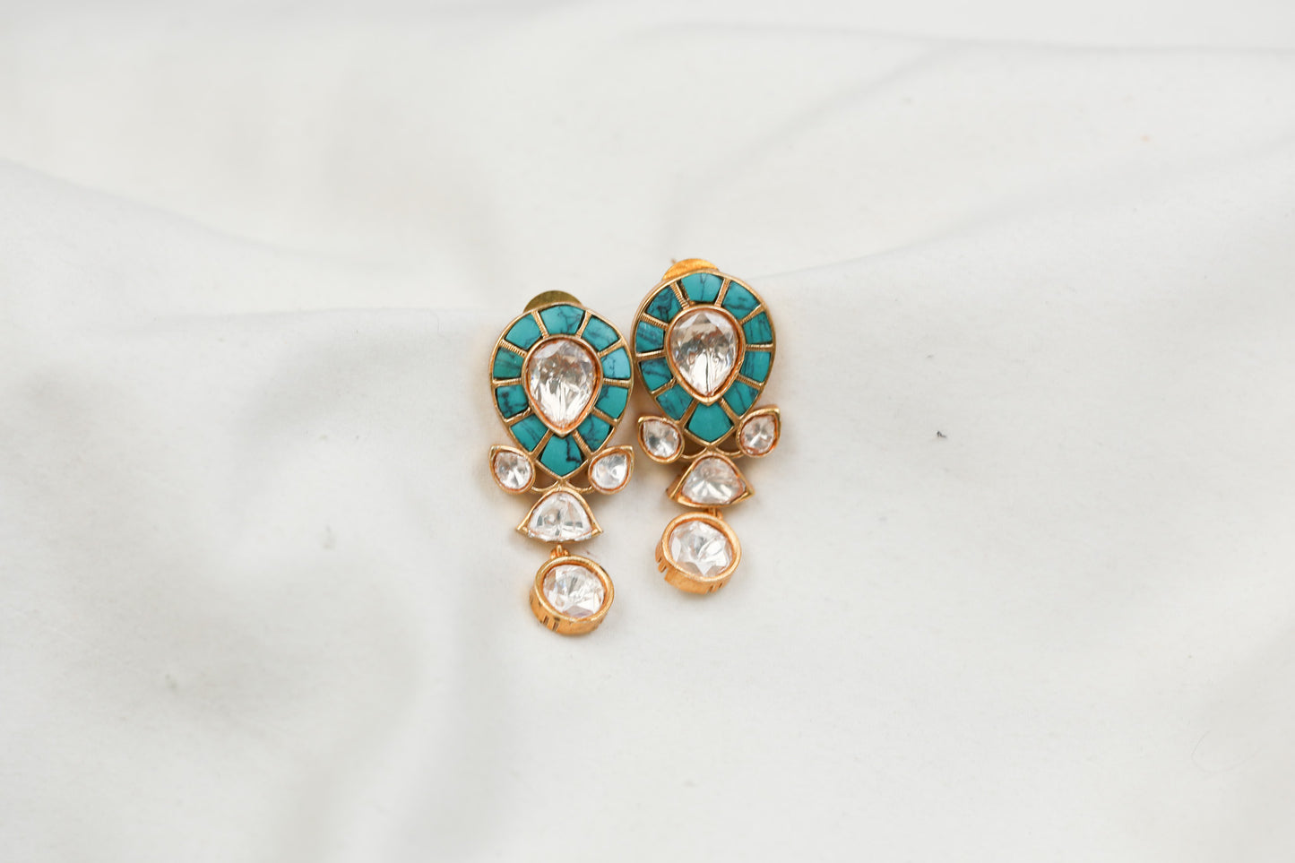 Kundan Jadau & Real Moissanite Earrings