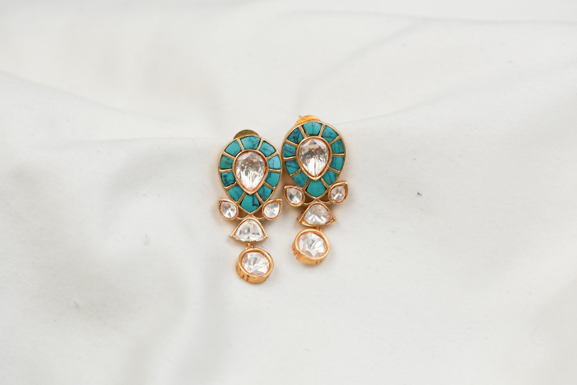 Kundan Jadau & Real Moissanite Earrings