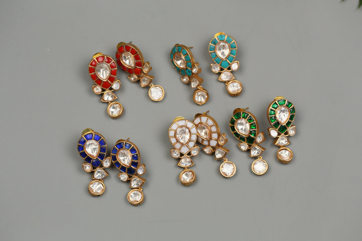 Kundan Jadau & Real Moissanite Earrings