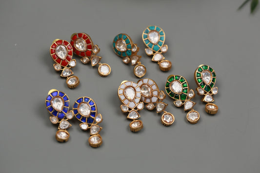Kundan Jadau & Real Moissanite Earrings