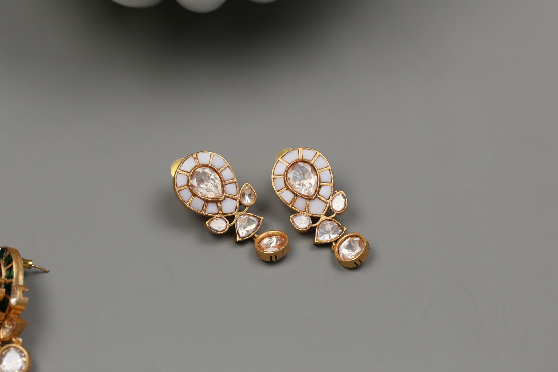 Kundan Jadau & Real Moissanite Earrings