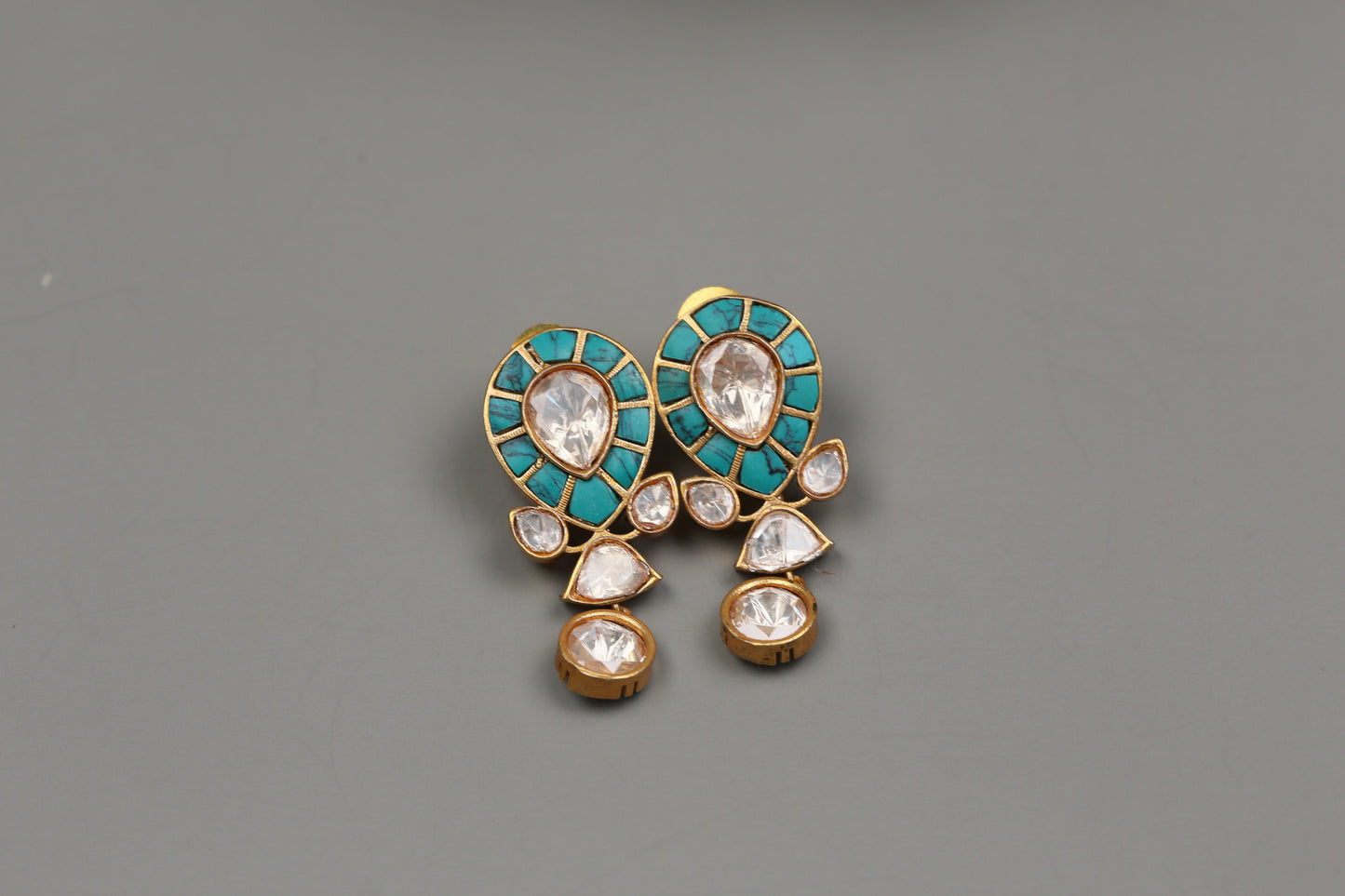 Kundan Jadau & Real Moissanite Earrings