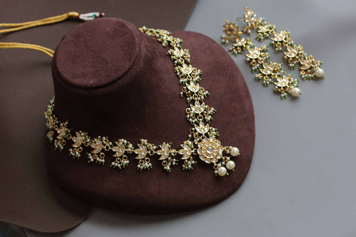 Diya Polki Kundan Necklace Set