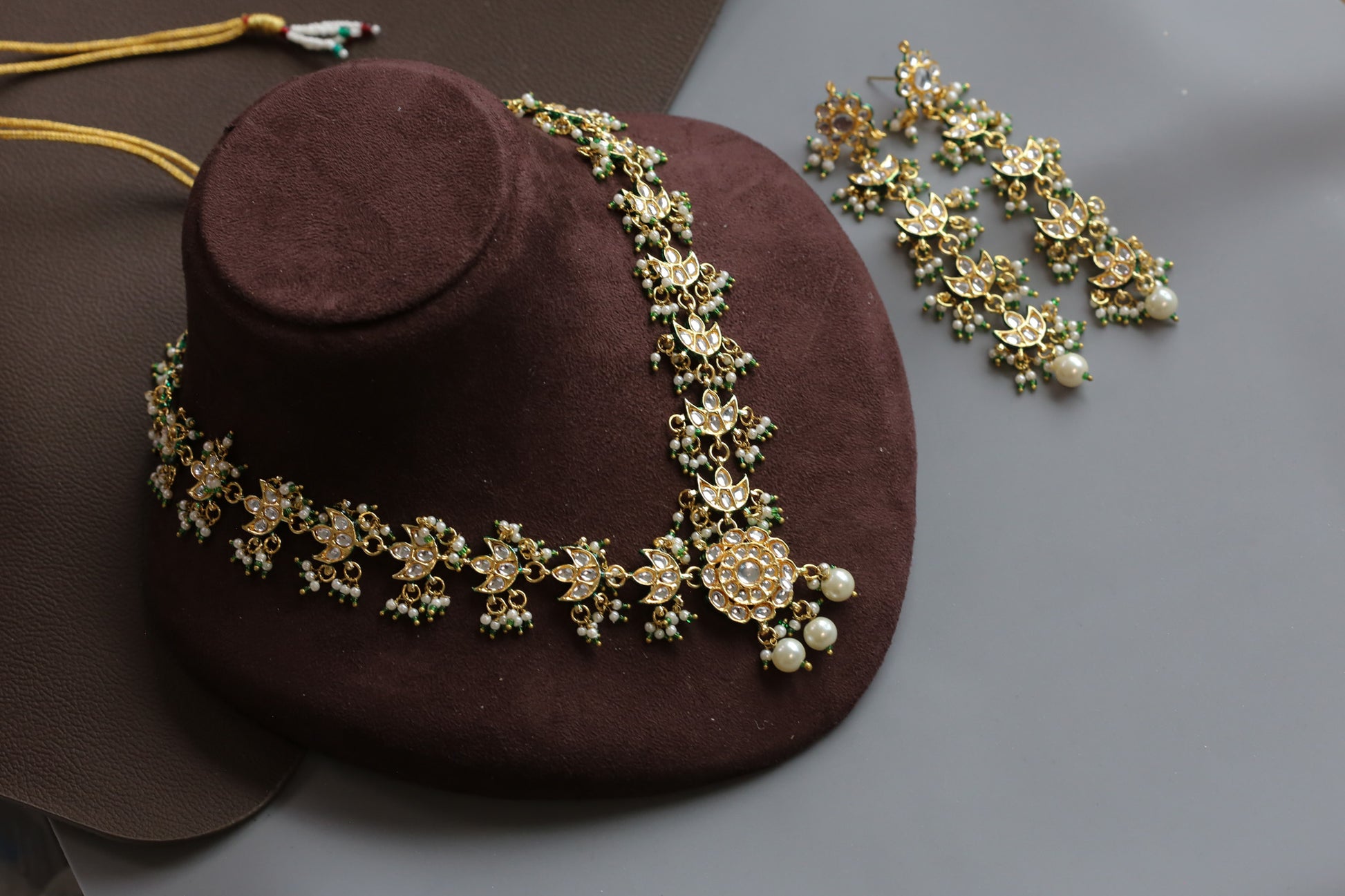 Diya Polki Kundan Necklace Set