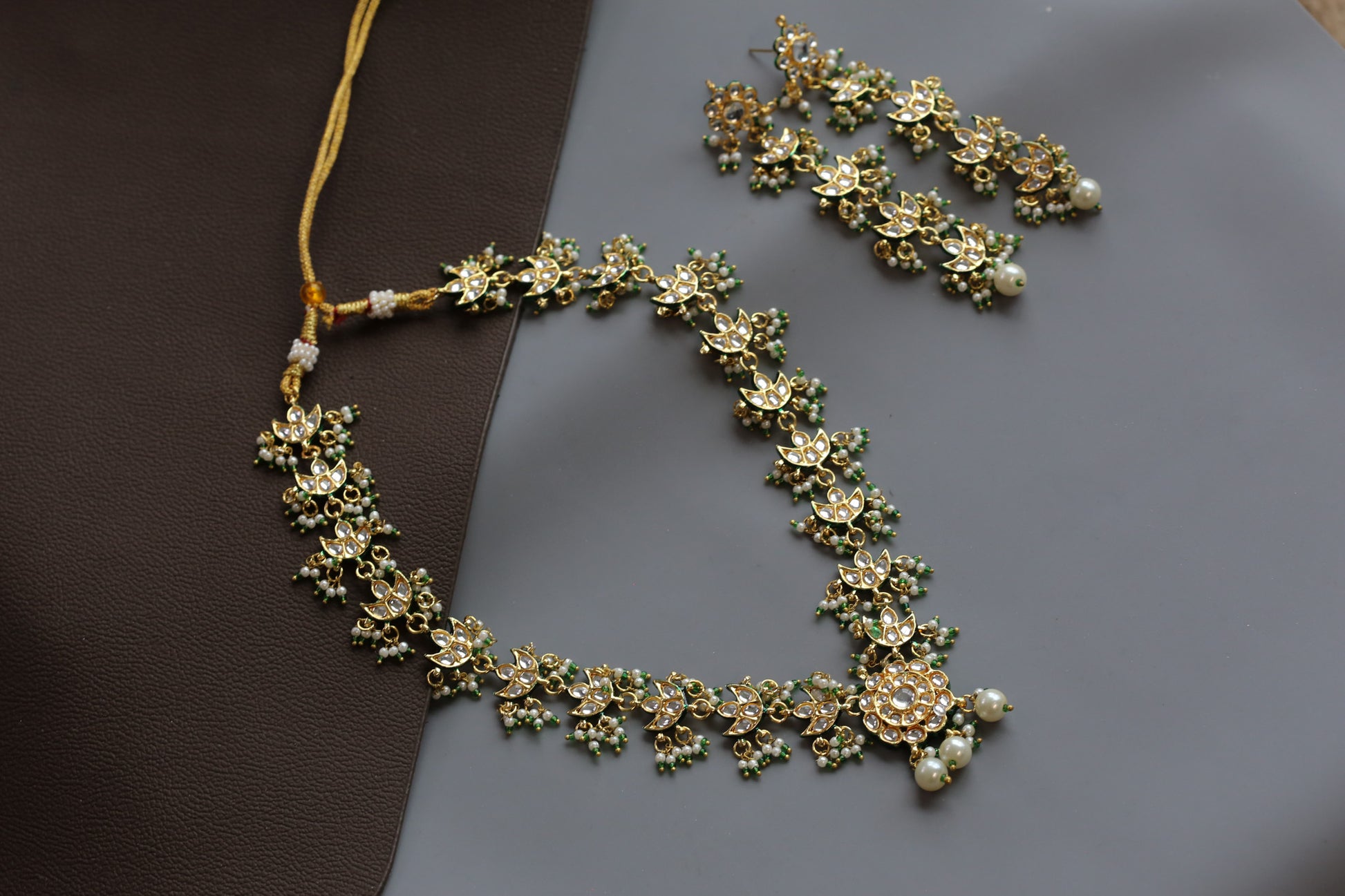 Diya Polki Kundan Necklace Set