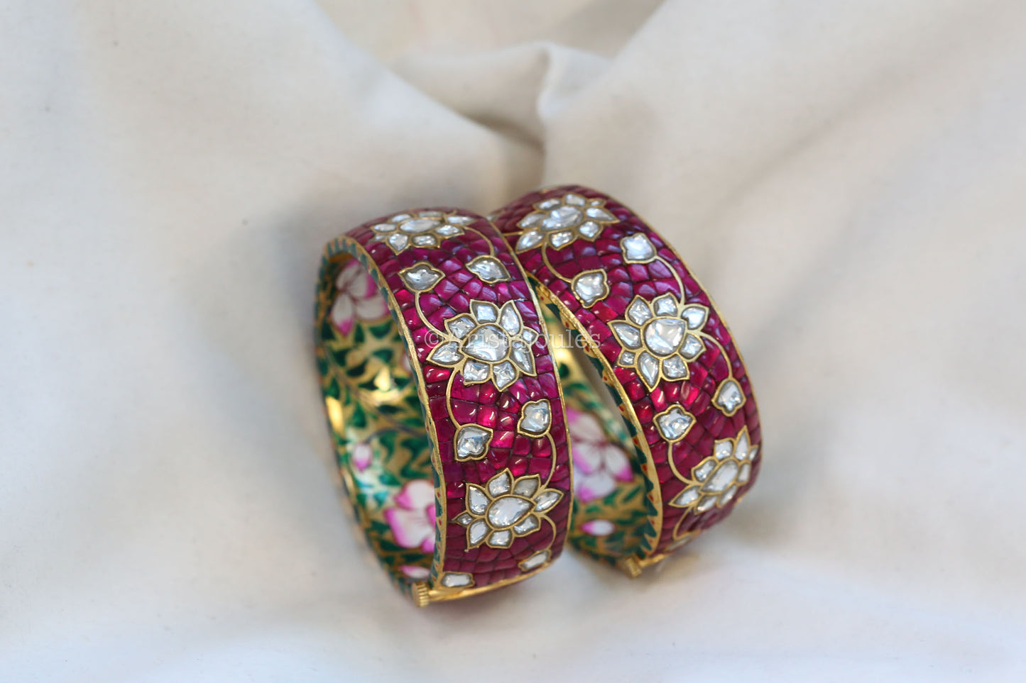 Aayat Takkar Jadau Kundan Bangle - Ruby Red